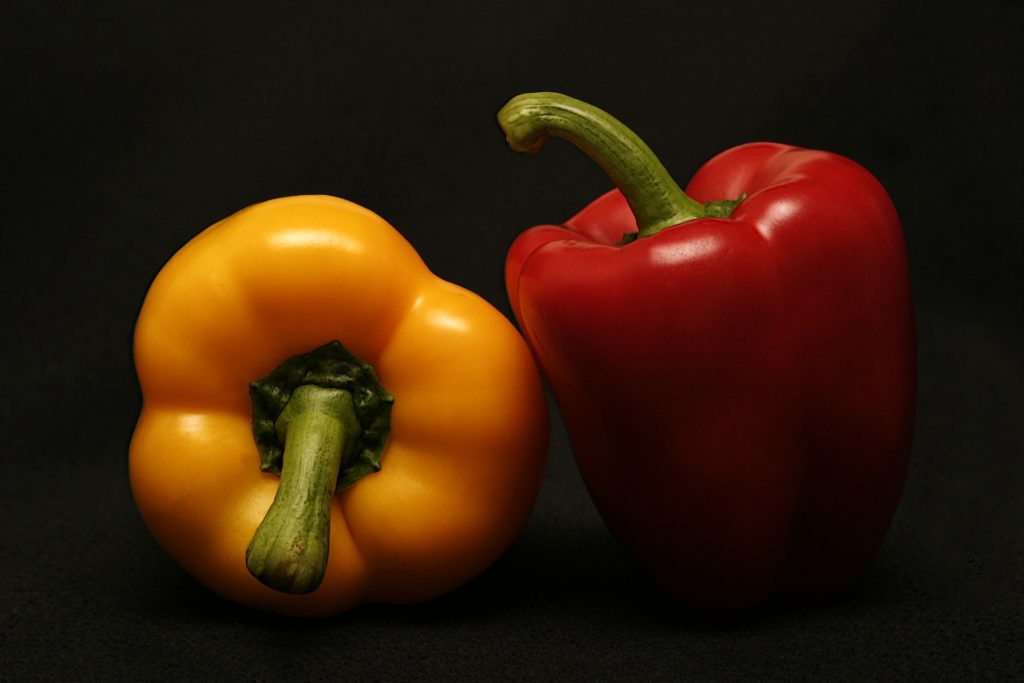 Red and Yellow capsicum. Available online through Ooooby from Southern Belle Orchards.